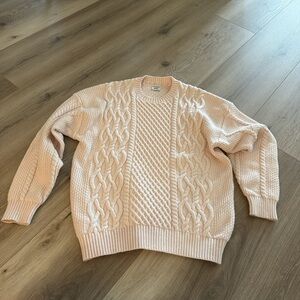 Aritzia Soft Pink Cable Knit Sweater